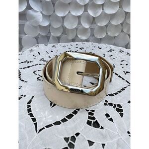 VTG ENTRA ITALY Blush Pink Patent Leather Hip Belt Womens Silver Buckle LUXURY